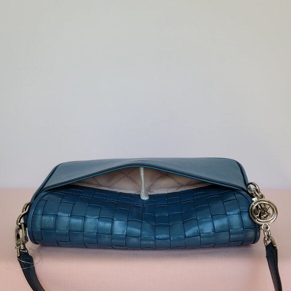 MICHAEL KORS Bradshaw Woven Smooth Leather Convertible Bag- Deep M.🎈⭐SALE $175. - Picture 8 of 16